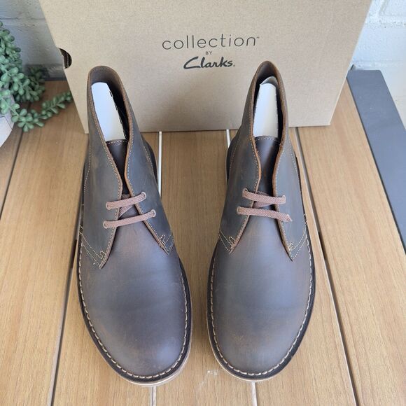 Clarks® (Men\'s 10.5 M) Bushacre™ 2 Brown Desert Leather Chukka Boots - $120 New
